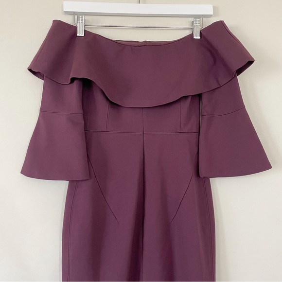 Babaton Aritzia Giovanni midi dress Off the Shoulder Ruffle - Picture 6 of 12